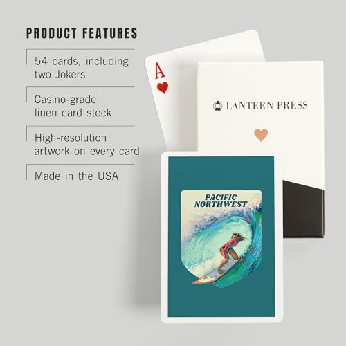 Lantern Press Baraja de Poker 52 Cartas Tamaño Poker miniatura 3