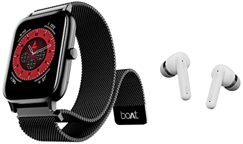 Image of boAt Xtend Pro with Advanced Dedicated Bluetooth Calling Chip, Dial Pad, 1.78 inch AMOLED Display & Airdopes 141 True Wireless in Ear Earbuds with mic, 42H Playtime, Beast Mode for Gaming, ENx Tech