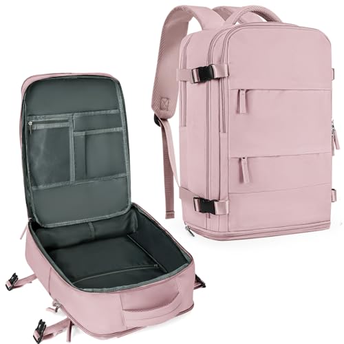 coowoz Mochila de viagem grande para mulheres e homens, mochila de mão, mochila de caminhada, impermeável, para esportes ao ar livre, Rosa, roxo, 30L, Viagens