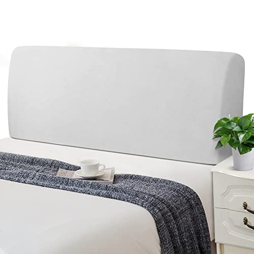 Jaotto Funda Cabecero Cama Elástica Cubierta para Cabecero de Cama Lavable Universal Terciopelo Todo Incluido Cubre Protectora de Cabeceros para Cama Doble Bed Headbored Cover(120-140cm,Gris Oscuro)