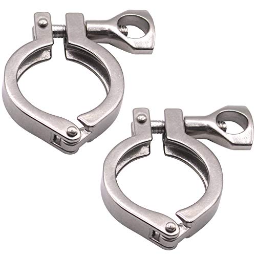 DERNORD Stainless Steel 304 Single Pin Heavy Duty Tri Clamp with Wing Nut for Ferrule TC 2'' (Pack of 2)