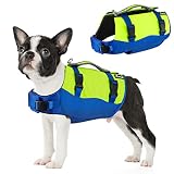 SlowTon Ripstop Schwimmweste Hund, Verbesserter Auftrieb, Verstellbare Rettungsweste für Haustiere mit reflektierendem Rettungsgriff, Schwimmweste für Hunde zum Surfen Schwimmen Wassersport