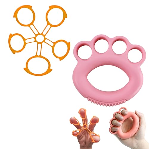 East Leaf 握力 グリップ ハンドグリップ 指 手 トレーニング リハビリ 介護用品 子供 女性 高齢者 ゴム セット (2種2個セット)のサムネイル