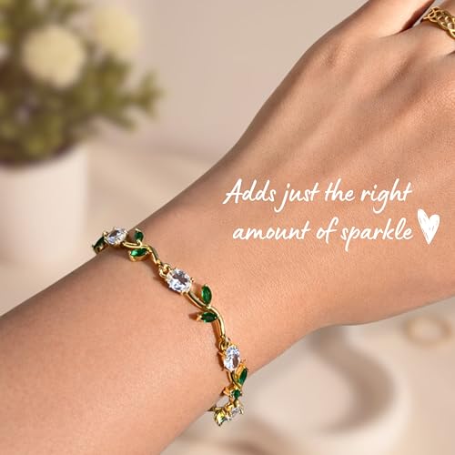 Image of Pixies Anti Tarnish Tulip Bracelet for Women Stylish | Hypoallergenic and Waterproof | Coquette and aesthetic accessories for girls | Ideal for gifting on special occasions | Comes in a gift box