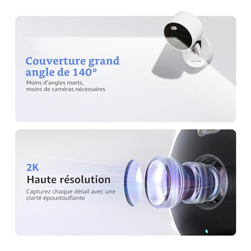 Caméra Wi-Fi 6 Aqara G100 2K avec détection IA et projecteur de nuit couleur