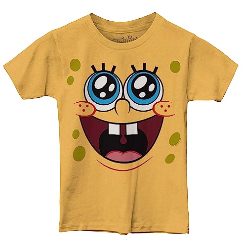 Tee Luv Big Boys Spongebob Squarepants Face Shirt - Kids Cartoon Character Shirt