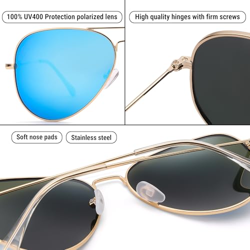 Image of Pro Acme Aviator Sunglasses for Men Women Classic Polarized UV400 Protection