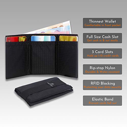 LIGHT FOLD Slim Wallet for Men with RFID Blocking - Minimalist Slim Wallet with Thin, Durable Style & Data Protection - Multiple Pockets for 12 Cards & Cash, Small Wallet Without the Bulk2