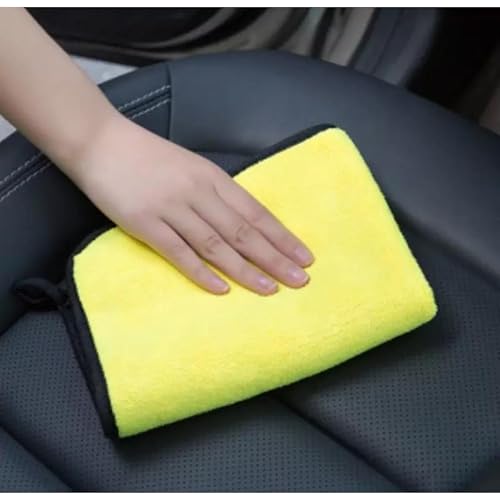 Image of Microfiber Cleaning Cloths for Car (4 Towel), 40x30 cm Dual-Sided 450 GSM High Absorbency Towels for Detailing, Drying, Dusting and Home Kitchen Use, Multicolour