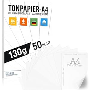 ELES VIDA 50 Blatt Premium Tonzeichenpapier A4