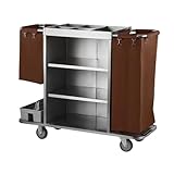 Grande capacité : Son grand espace de rangement facilite le chargement. Équipé de 3 étagères, de 2 sacs en tissu, de compartiments supérieurs et d'un panier à outils pour ranger de petits objets. Il peut contenir tous les produits de nettoyage, réduisant ainsi l'encombrement