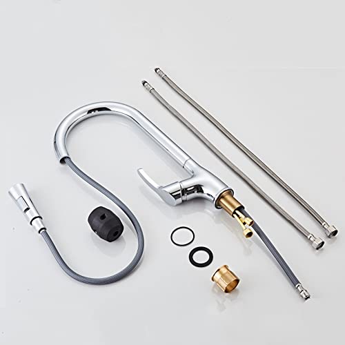 Grifos de cocina con rociador extraíble y monomando giratorio 360 8