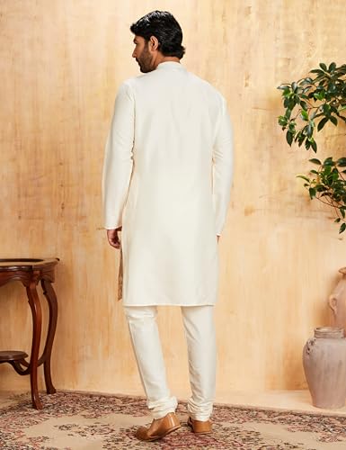 Image of Amazon Brand - Symbol Men Festive Long Kurta & Pyjama Set (2pcs)