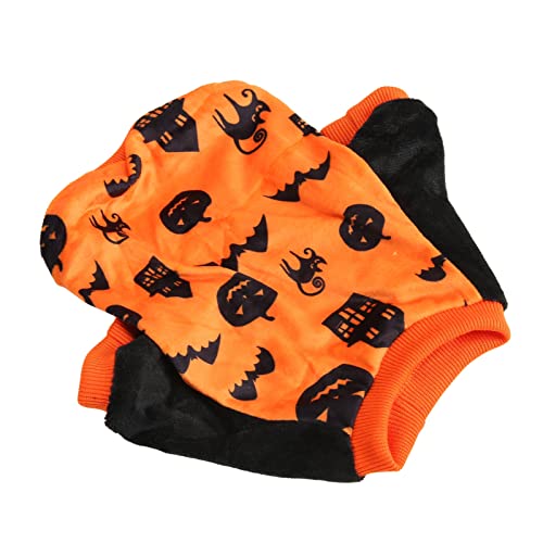 Camisa de Halloween para Cães, Padrão de Casa de Morcego, Acabamento Fino, Confortável, Camisa de Ab