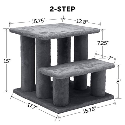 Furhaven Steady Paws Multi-Step Pet Stairs for High Beds & Sofas - Gray, 3-Step by Furhaven - Used condition - Image 3