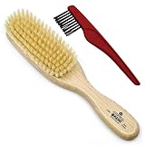 Kent LS9D Satinwood Pure Soft White Bristle Narrow Hair Brush – Boar Bristle Brush for Thin Hair. Luxury Styling, Straightening, and Smoothing. Ideal for Women. Made in England
