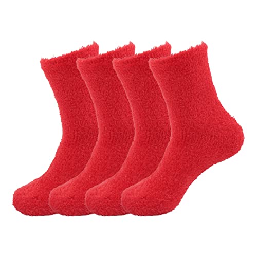 Image of BambooMN Women's Super Soft and Cozy Feather Light Fuzzy Socks - Multiple Color Options - Two Sizes - Value Packs