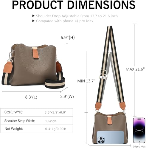 FOXLOVER Lichee Pattern Crossbody Bags for Women Vegan Leather Purses Trendy Shoulder Handbags with Wide Strap2