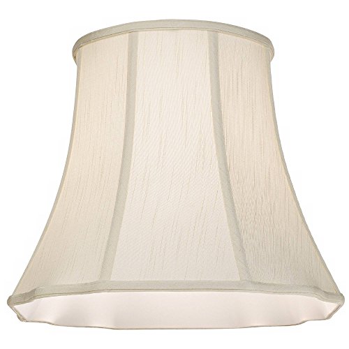 Creme Large Bell Cut Corner Lamp Shade (Pre-Assembled) 10" Top x 16" Bottom x 14" Slant x 13.5" High (Spider) Replacement with Harp and Finial - Springcrest
