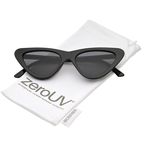 Image of zeroUV Women's Small Thick Neutral Colored Flat Lens Cat Eye Sunglasses 51mm