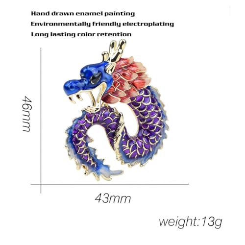 Image of Vintage Crystal Dragon Brooch Lapel Pin Decorative Safety pins for Clothing Rhinestone Animal Brooch Jewelry