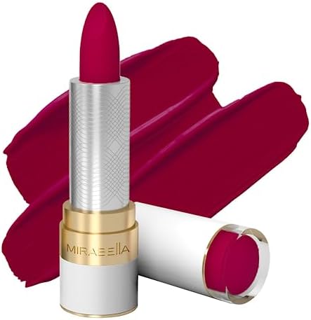 Mirabella Full Coverage Lipstick, Berried Modern Matte - Sealed With A Kiss - Long-Lasting Creamy Lip Color - Rich Makeup with Comfortable Feel and Pure Shine - Paraben-Free - Matte and Shiny Shades