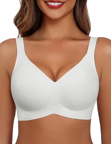 Image of Avidlove Bras for Women Seamless Bra Full Coverage T Shirt Bralettes V Neck Wireless Bra Comfortable Brassiere