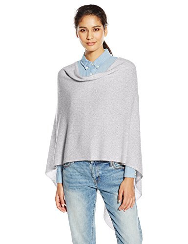 Buy Minnie Rose Women's Cashmere Ruana, Light Heather Grey, One Size at ...