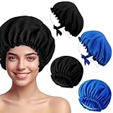 Vinsatin 4 Pcs UV Protection Tanning Face Cover Bonnet Cap Set Tanning Mask and Hair Cap Protective Bonnet for Women(Nonwoven Fabric,Black, Blue)