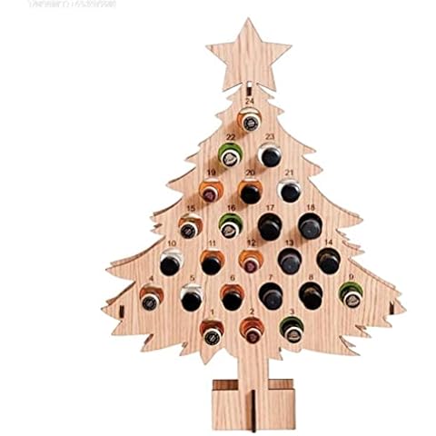Mrisata Wine Bottle Christmas Tree Rack, Christmas Adult Advent Countdown Calendar 2021 Xmas Christmas Tree Alcohol Holders 24 Days Wine Bottle Stand Gifts for Adults Cover