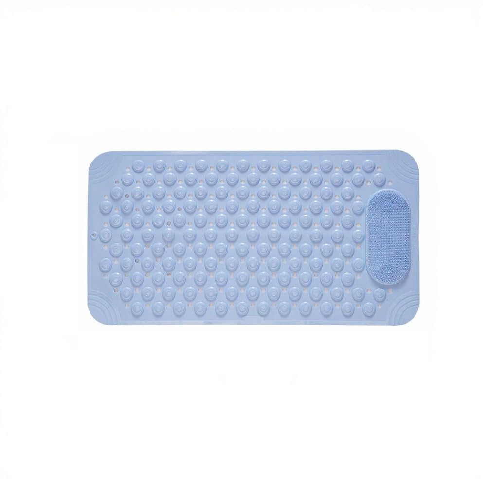 Tapis de bain antidérapant contre les glissades en PVC bleu