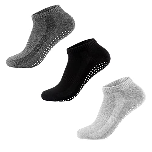 Fyourh Non Slip Socks Mens Small Size 6-9 - 3 Pairs Breathable Socks With Grippers For Men - Mens Yoga Socks - Pilates Socks For Men #TOP6