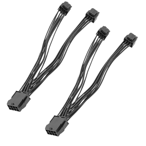 CPU 8 Pines a Dual 8 Pines (4+4) (Desmontable), Extensión EPS12V de 20 cm para Placa Base – Cable Flexible para Fuentes de Alimentación ATX