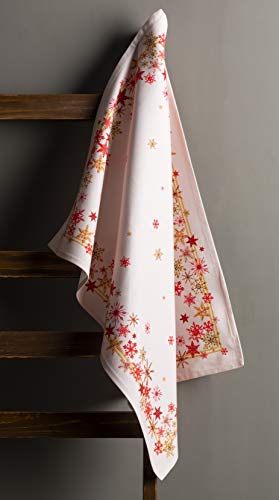 Maison D' Hermine Crystal Star 100% Cotton Set Of 3 Multi-Purpose Kitchen Towel Soft Absorbent Dish Towels Tea Towels Bar Towels (20"X27.50") #TOP5