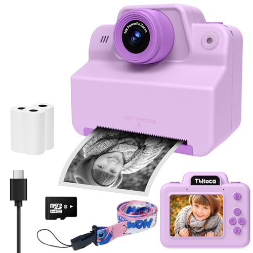 Instant Print Camera for Kids, Toddler Kids Camera Instant Print for 3 4 5 6 7 8 9 10 Years Old Girl...