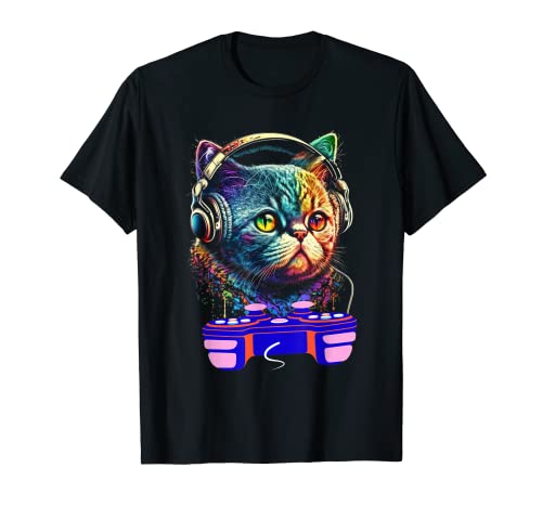 Gaming Exotic Shorthair Cat Player Animal Video Gamer Lovers T-Shirt