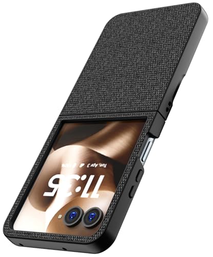 Image of Kapa Soft Full Fabric Protective Back Case Cover for Moto Razr 60 /50 | Shockproof Slim Hard Anti Slip Back Case (Black)