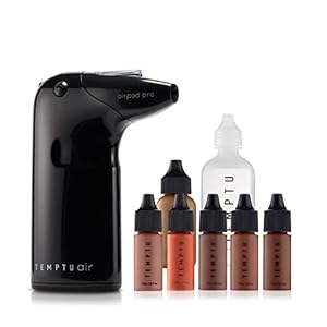 TEMPTU Air Intro Airbrush Makeup Kit: 9-Piece Set Includes Cordless Device, Refillable Makeup Cartridge, 3 Perfect Canvas Semi-Matte Foundations, Primer, Blush, Highlighter & Cleaner