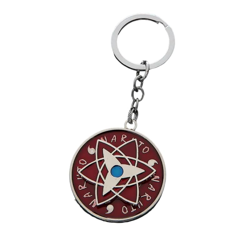 ArkanumSasuke Uchiha Rotating Spinning Sharingan Keychain 11 .5CM | Metal Anime Spinner Key Chains | Keyring