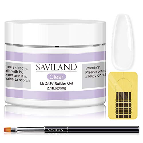 Saviland ジェルネイル ビルダージェル: クリアジェルリペア用品60g ネイル補強 長さだしジェル ネイルリペア UV/LEDライト対応 初心者用 - Saviland - 商品画像
