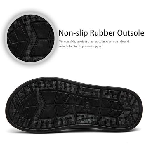 Image of Mens Flip Flops Thong Sandals Lightweight Comfortable Summer Beach Slides Soft Cushion Footbed Open Toe Slippers for Pool Showers Dorms Water Friendly Indoor and Outdoor