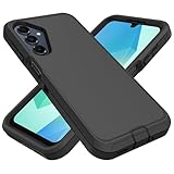 for Samsung Galaxy A17 5G Case, Heavy Duty Defender Case Dustproof Shockproof Protection 3 in 1 Rugged Cover for Samsung Galaxy A17 5G (Black, A17)