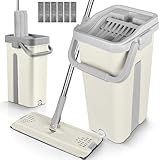 JUPPLIES Mopa Fregona con Cubo Escurridor Doble Compartimento 7,5 L –...