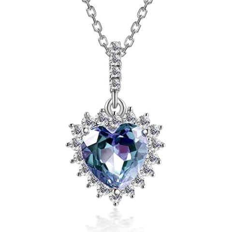 VEMAZA Colour Change Alexandrite Heart Necklace Cover
