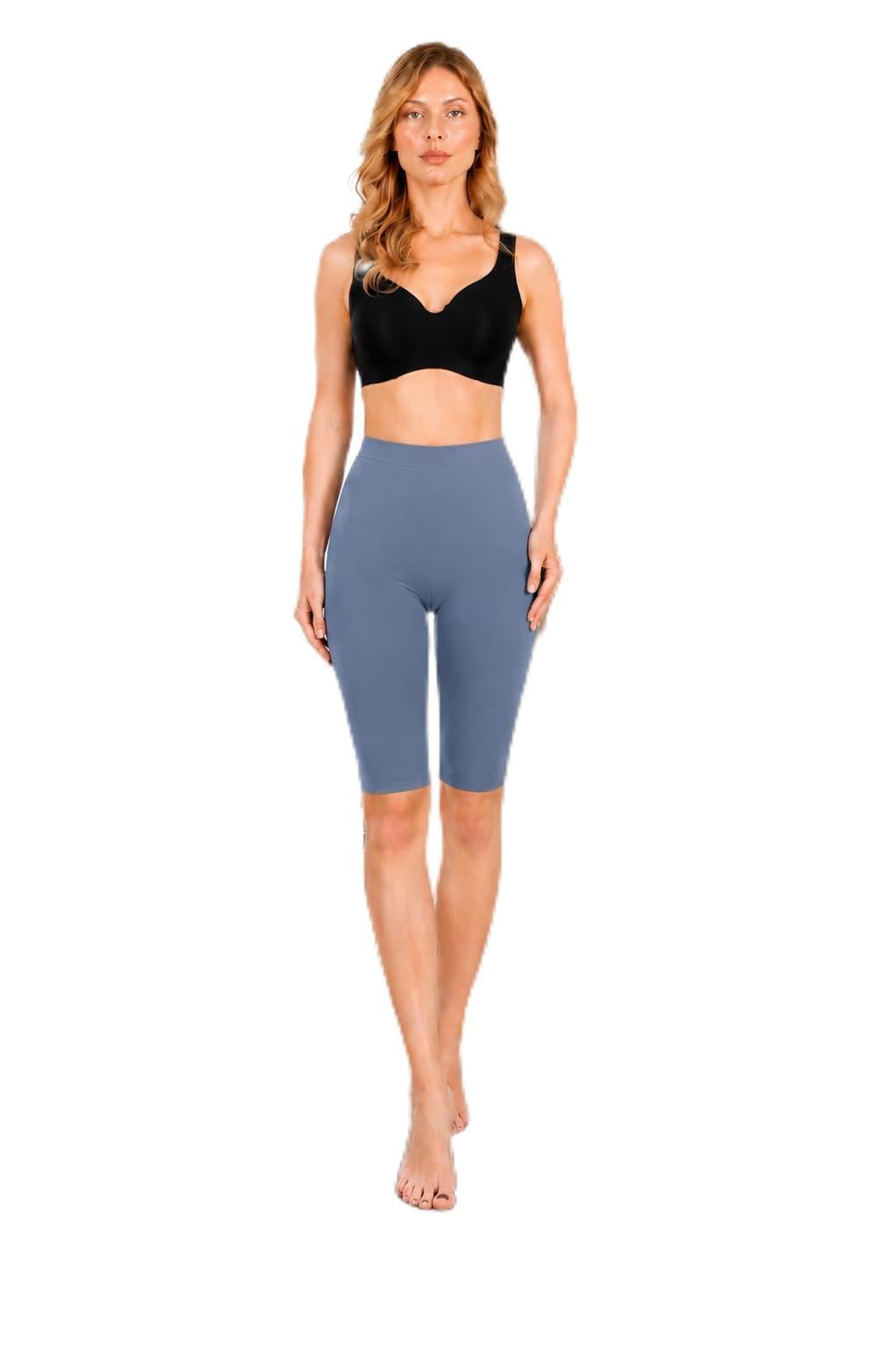 mybody Women’s Cotton Knee Length Cycling Shorts | Stretchable Breathable Biker Gym Yoga Workout Shorts | Mid Waist Athletic Fit-picture-19