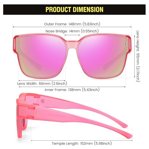 Image of DUCO Fit Over Sunglasses for Men Women Wear Over Glasses Retro Wrap Around Polarized Sun Glasses UV400 Protection DC8981