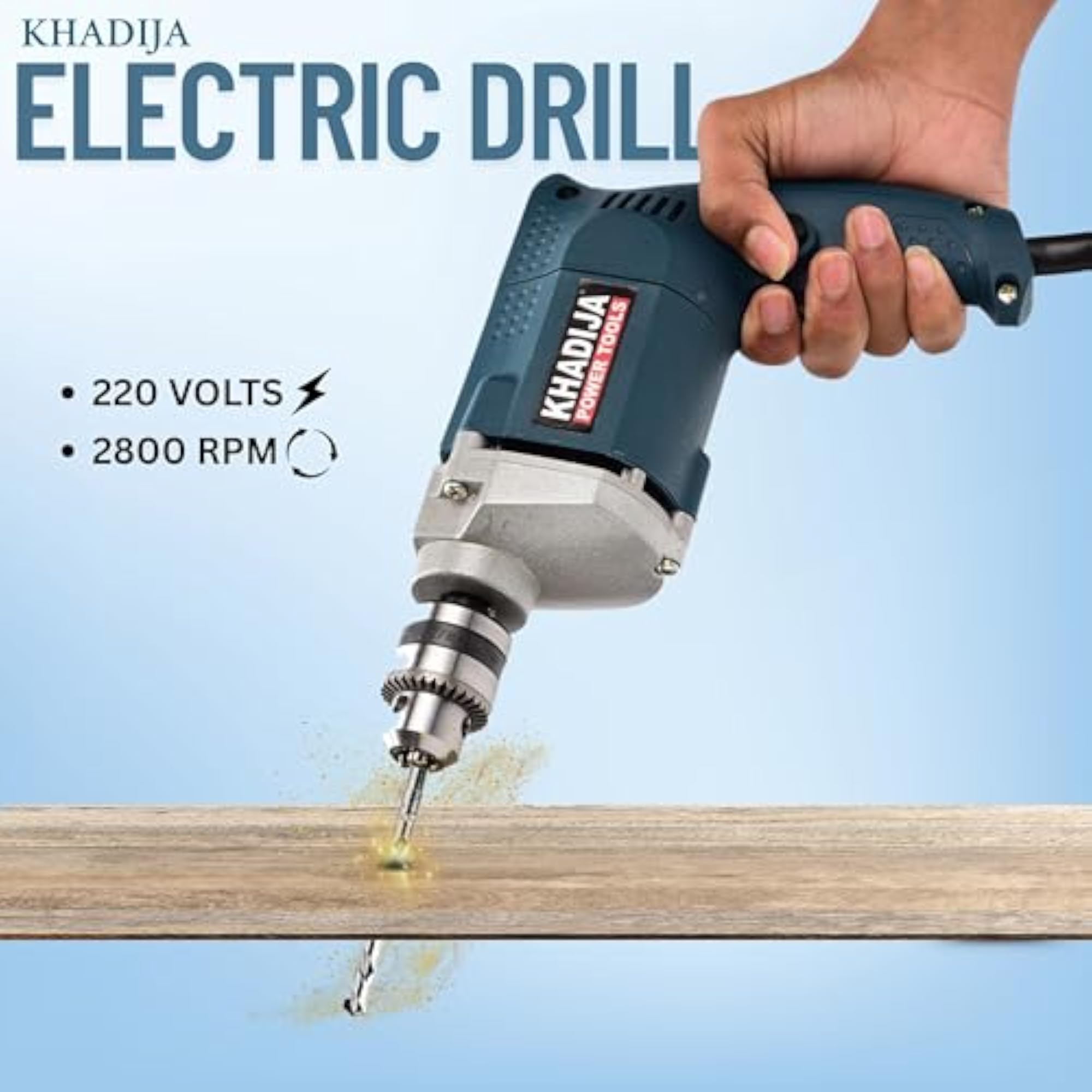 Drill Machine 10mm with 13pcs HSS Drill Bits & 1pc Masonary Bit Combo