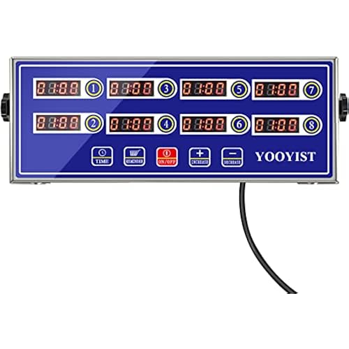 Professional Commercial 8 Channel Multiple Kitchen Timers Digital Calculagraph Programmable Loud for Restaurant Food Fryer Baking Cooking Stainless Steel Heavy Duty.