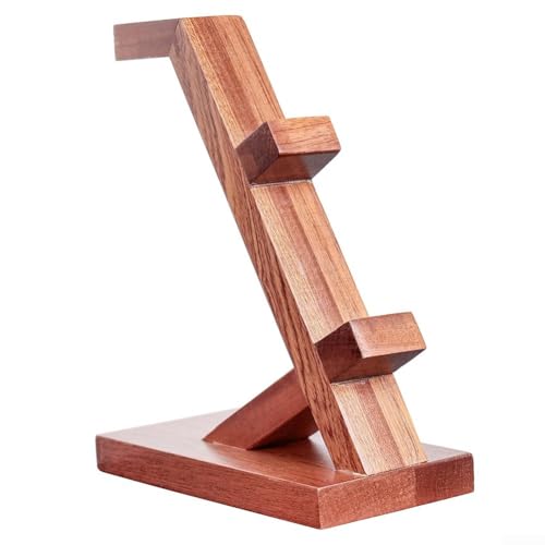 TDCuizent Soporte de madera para controlador y auriculares con 2 niveles para PS5 para PS4 para Xbox Series X One y organizador de accesorios para juegos Nintendo Switch (marrón)