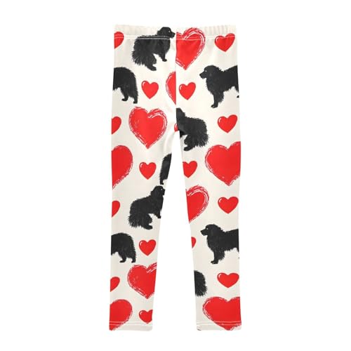 Black Dog Heart Girls Leggings Soft Stretch Workout Yoga Dance Pants for Kids Casual Tights2